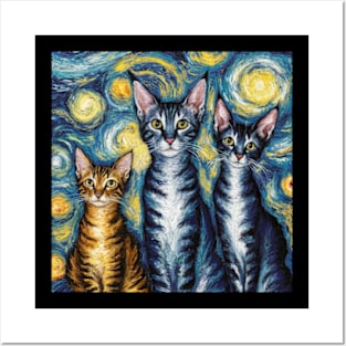 Van Gogh Style Cat Painting Posters and Art